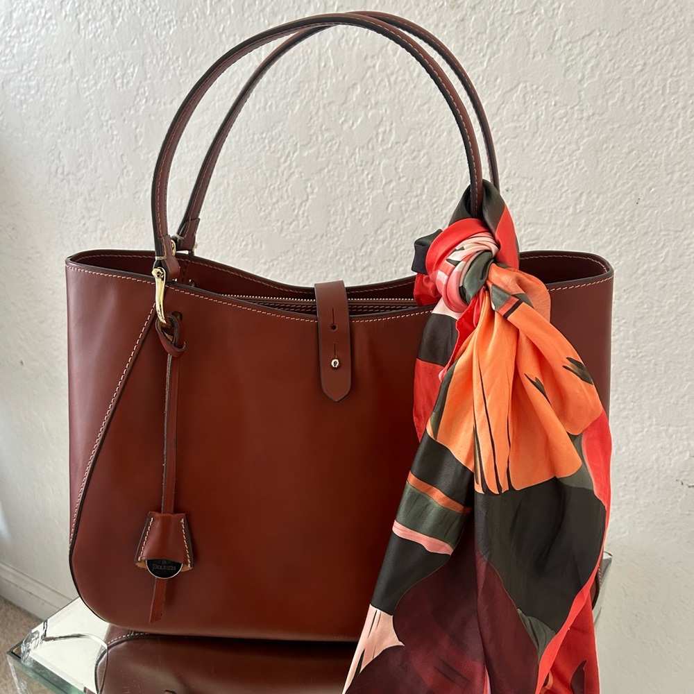 Dooney & Bourke Camilla Brown Structured Leather Tote